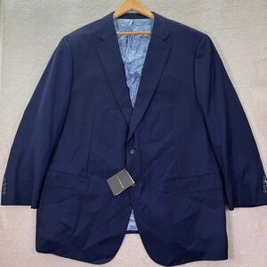 NEW J Hilburn Vitale Barberis Canonico Perennial Mens 54R Navy Wool Blazer Italy